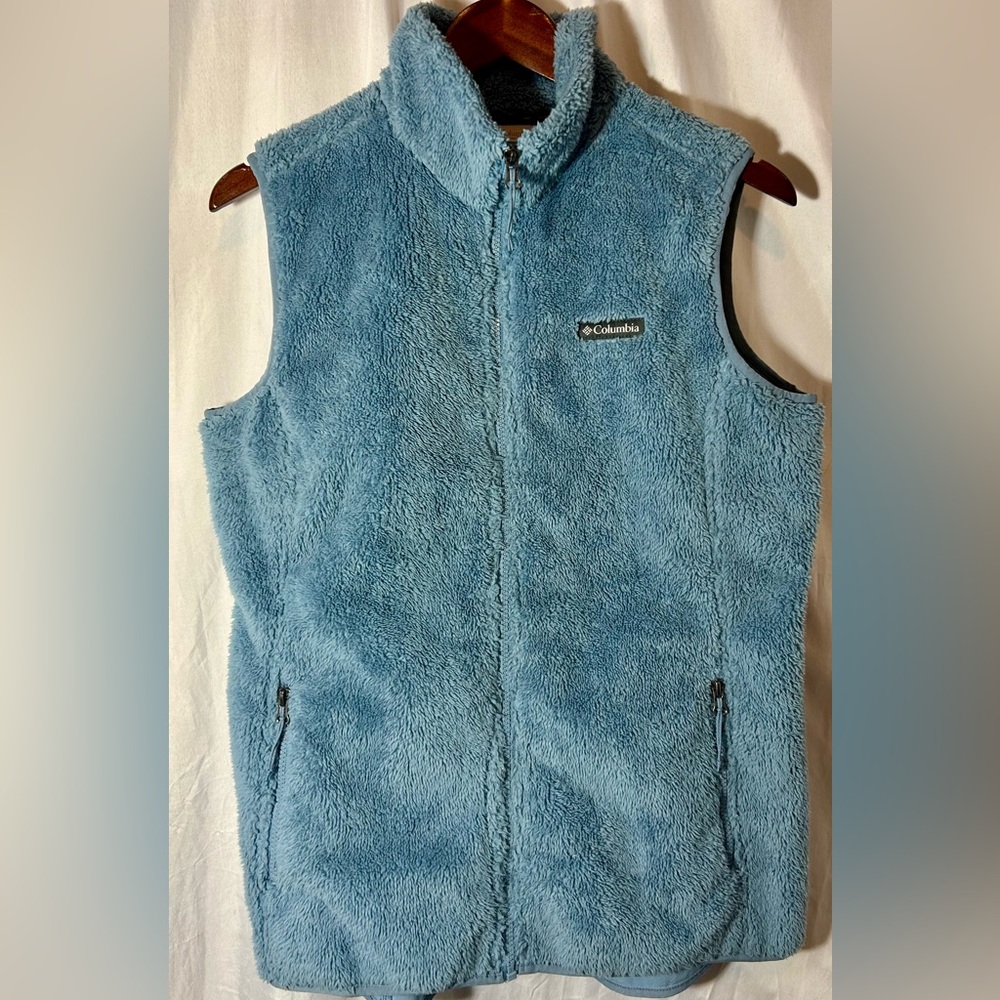 Columbia Powder Blue Painted‎ Sky EXS Teddy Fleece Vest M